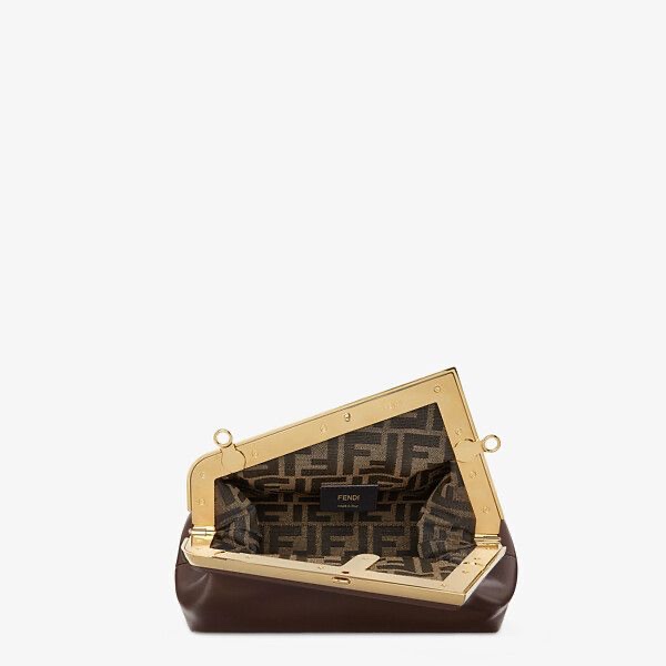 F**di first small dark brown leather bag 8bp129abve 26 × 18 × 9.5 cm