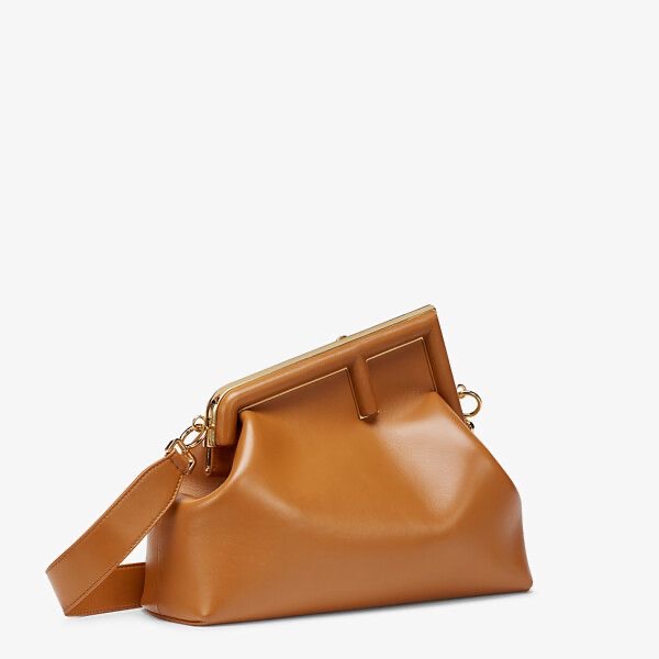 F**di first medium brown leather bag 8bp127abve 32 × 23 × 15 cm