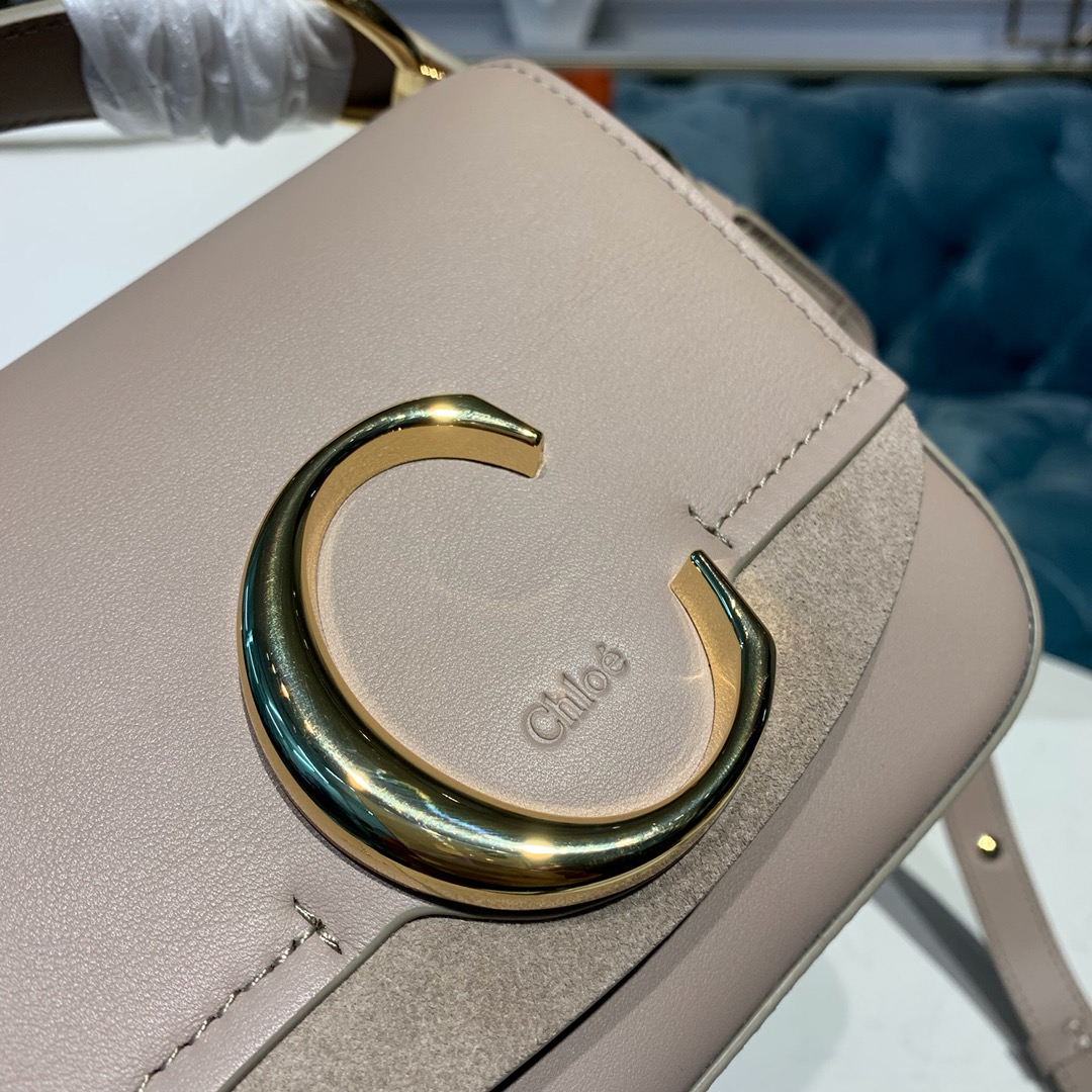Ch10e mini c bag in shiny & suede calfskin motty grey chc19us193 16.5 x 5 x 14 cm