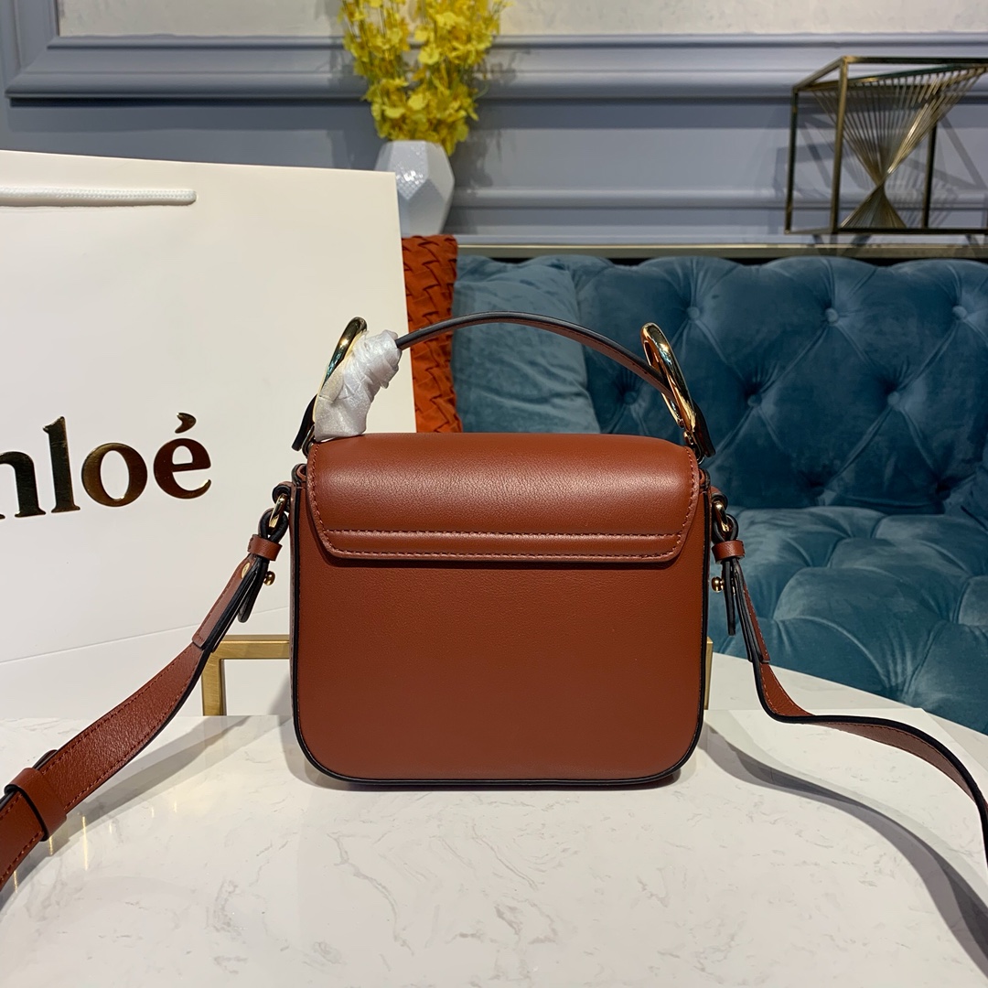 Ch10e mini c bag in shiny & suede calfskin arizona brown chc19us193 16.5 x 5 x 14 cm
