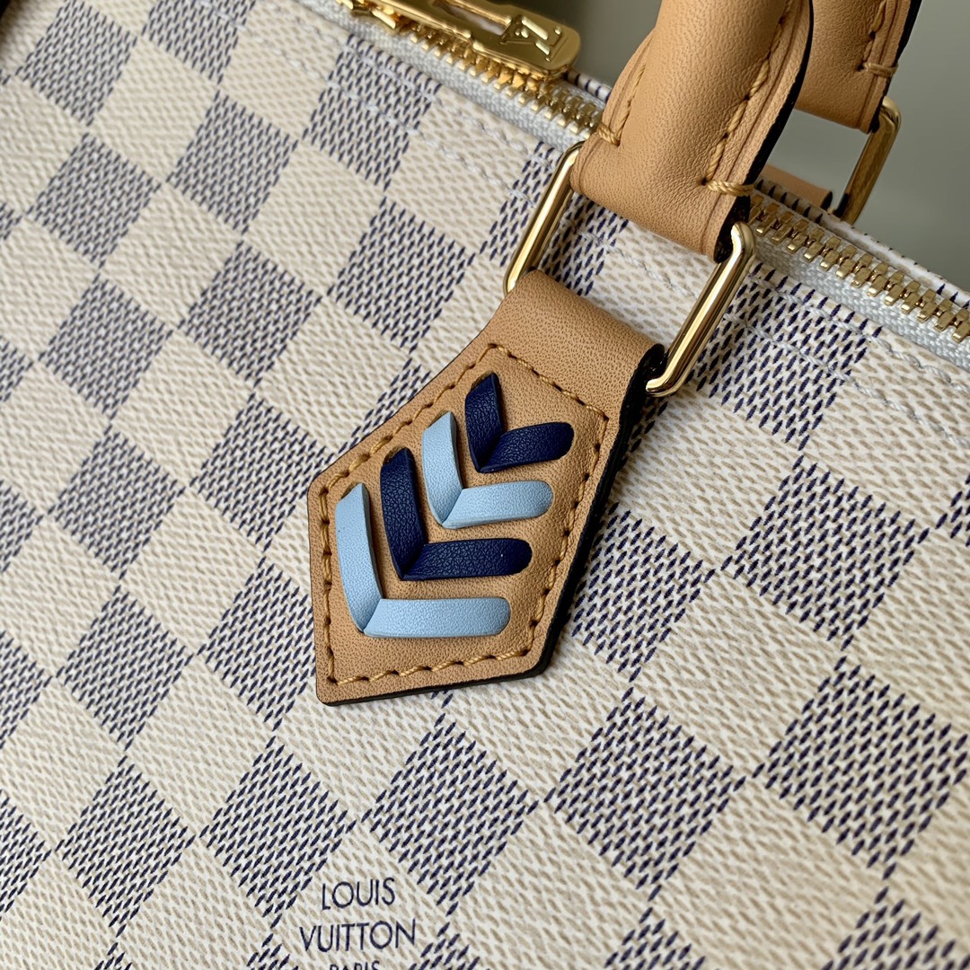 l0vis Vvtt0n speedy bandouliÈre 30 damier azur canvas n50054 30 x 21 x 17 cm