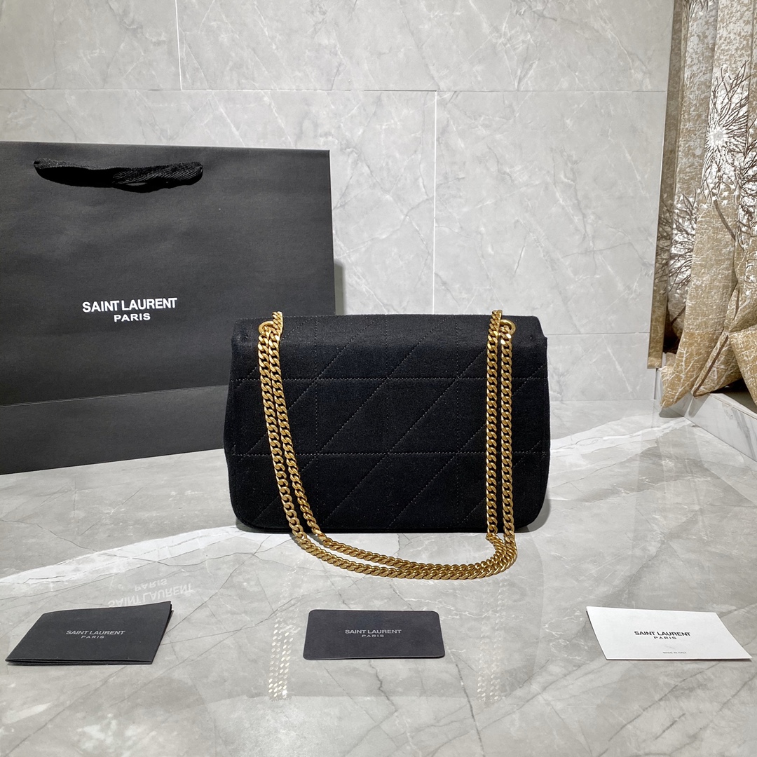 Y51 jamie medium "carrÉ rive gauche" in jersey black 6348202 24 × 15.5 × 6.5 cm