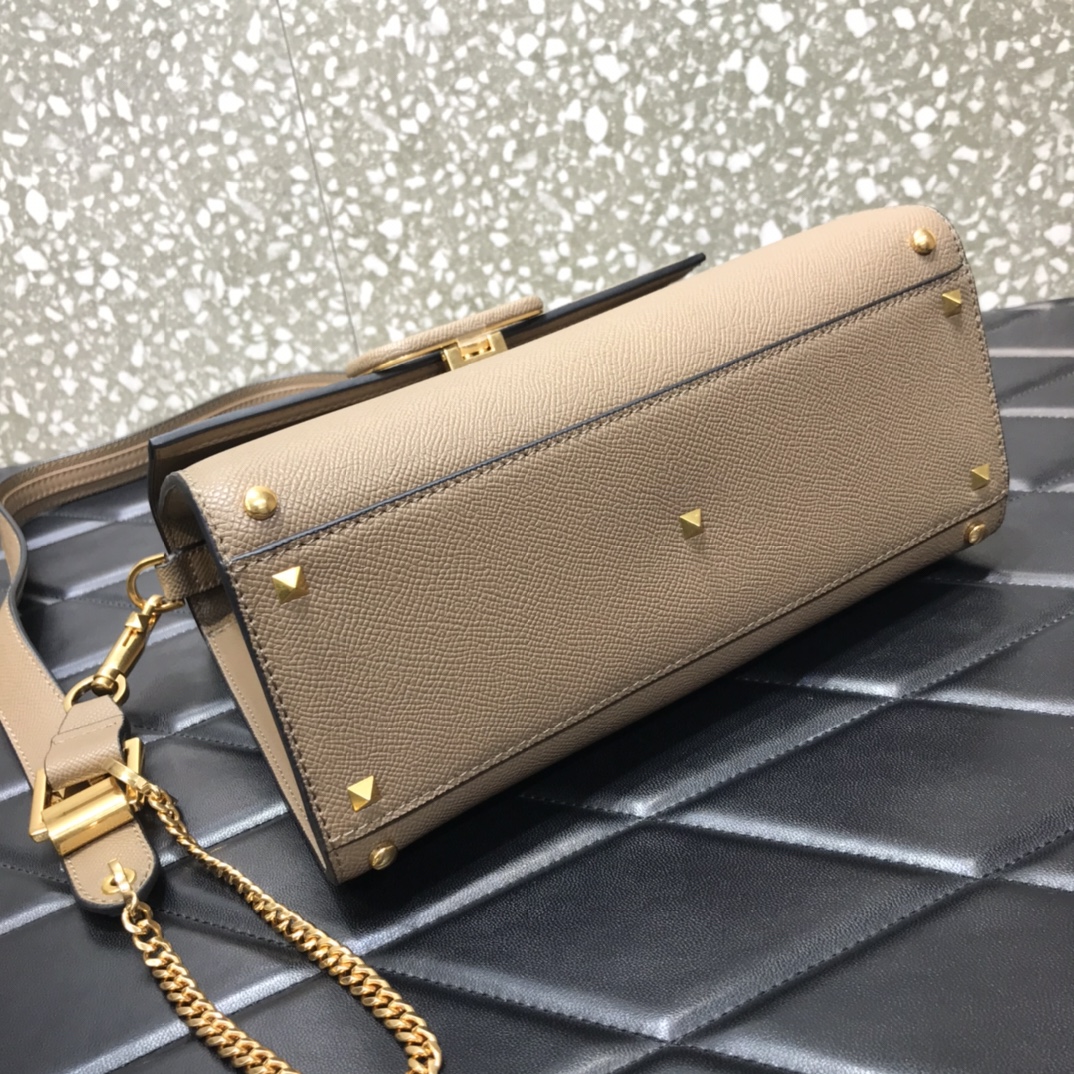 Va1e*ntin0 small vsling grainy calfskin handbag grey zw2b0f 25.5 x 12 x 19 cm