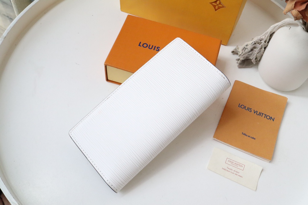 l0vis Vvtt0n brazza wallet epi leather white m80772 10 x 19 x 2 cm