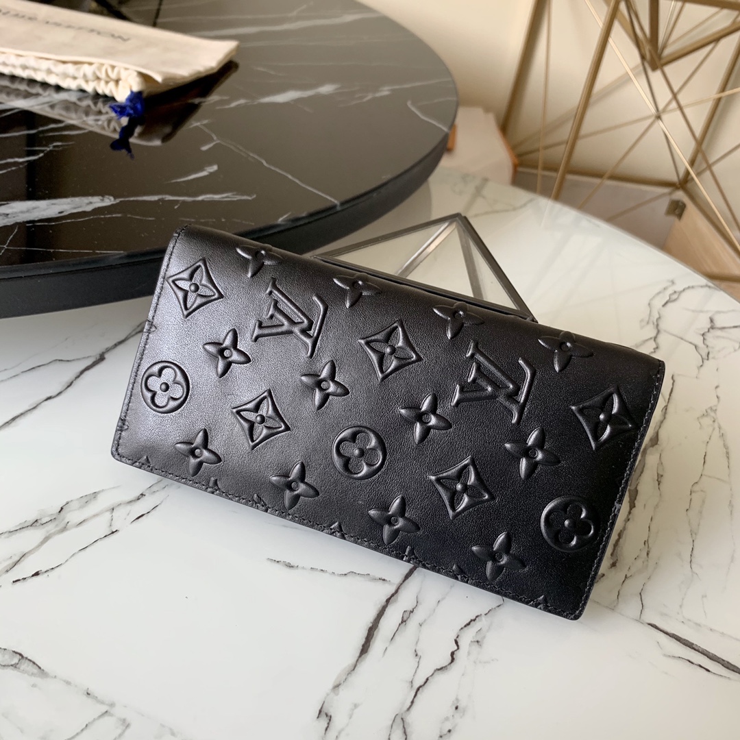 l0vis Vvtt0n brazza wallet monogram seal leather black m80503 10 x 19 x 2 cm