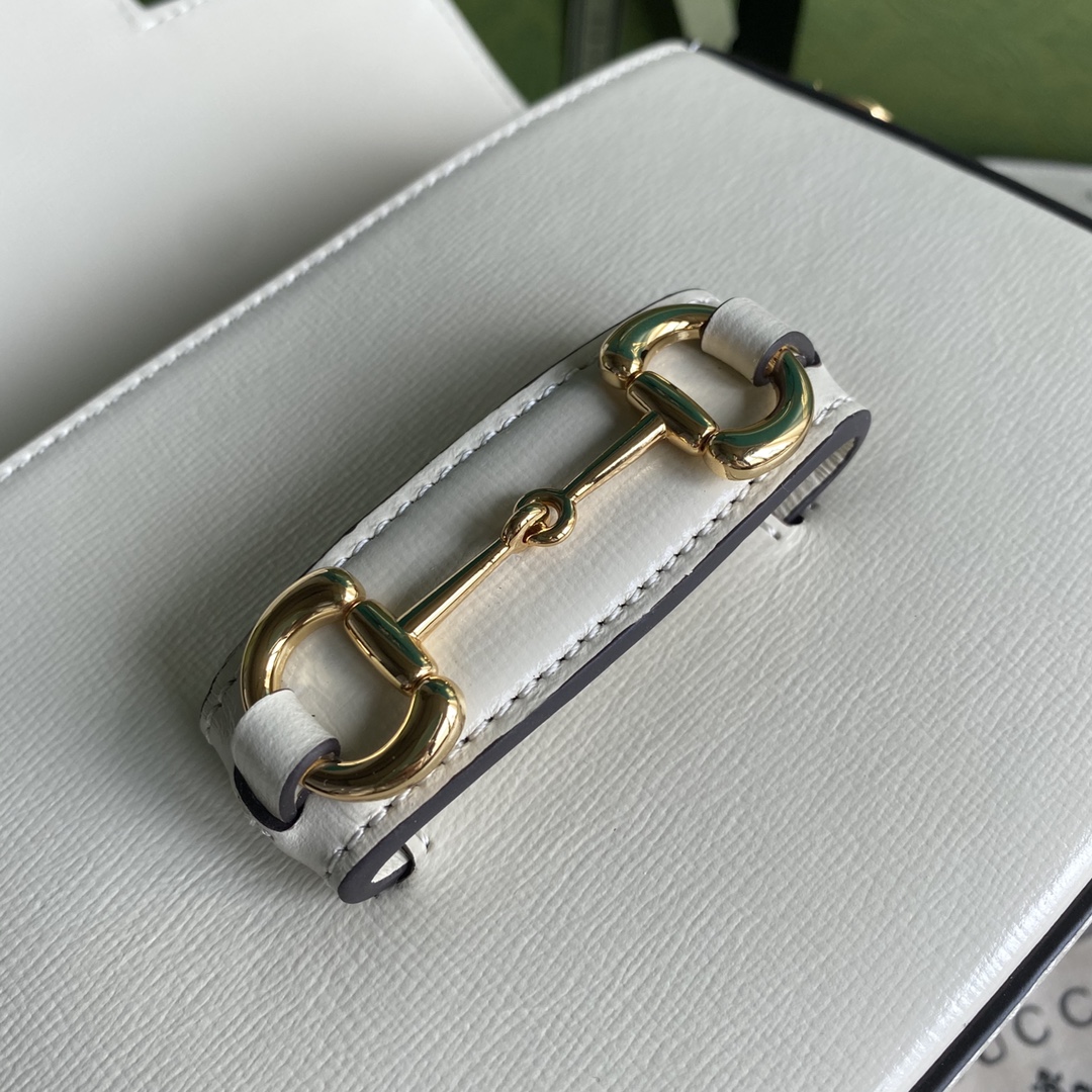 Gvc*1 mini horsebit 1955 bag leather white 658574 20.5 x 14 x 5 cm