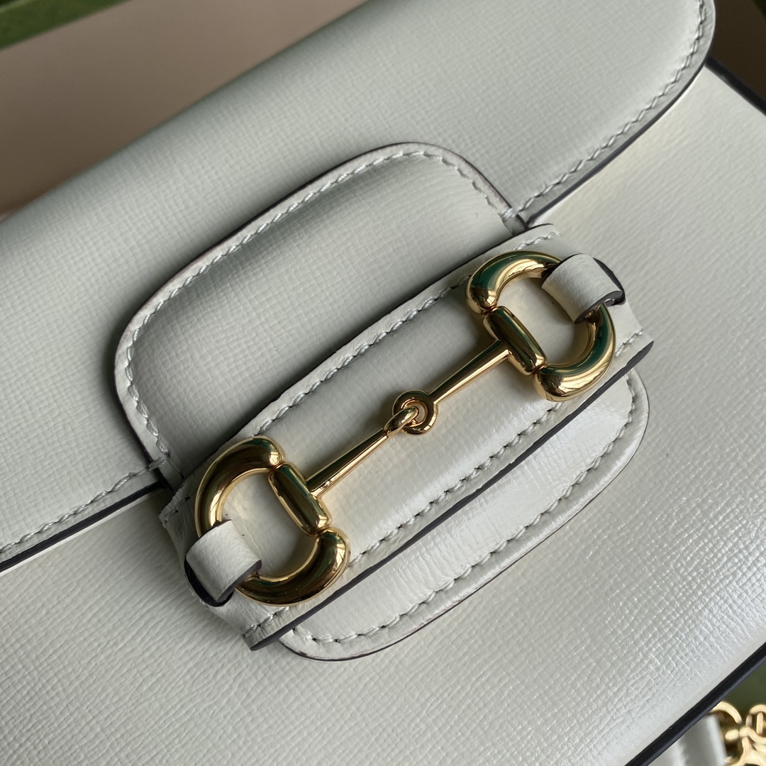 Gvc*1 mini horsebit 1955 bag leather white 658574 20.5 x 14 x 5 cm