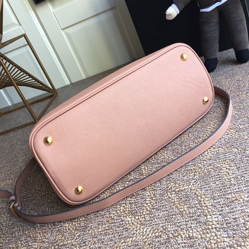 Pra*a medium saffiano leather double Pra*a bag powder pink 1bg775 33 x 24.5 x 14 cm