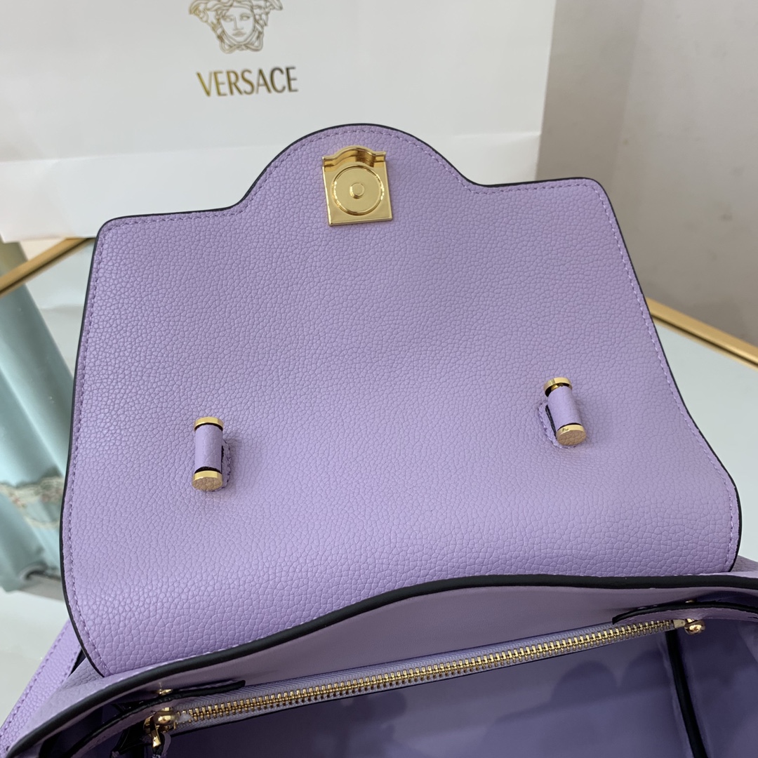 VERSACE MEDIUM LA MEDUSA HANDBAG Lilac DBFI039 25 x 15 x 22 cm