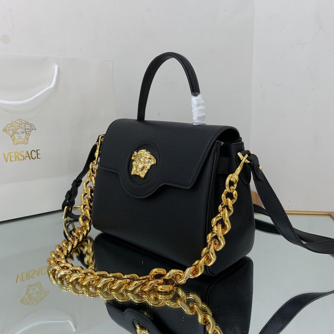 versace medium la medusa handbag G01den metal black dbfi039 25 x 15 x 22 cm