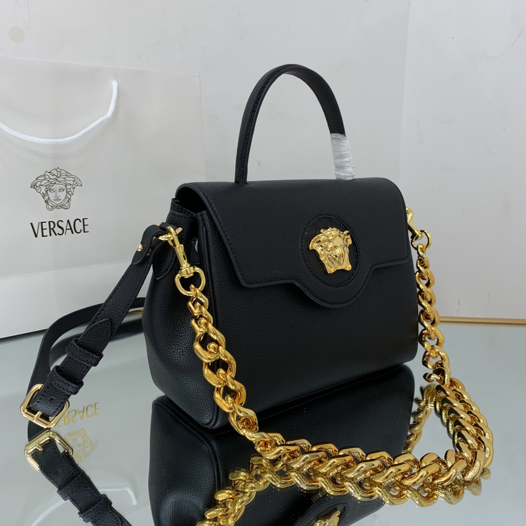 versace medium la medusa handbag G01den metal black dbfi039 25 x 15 x 22 cm