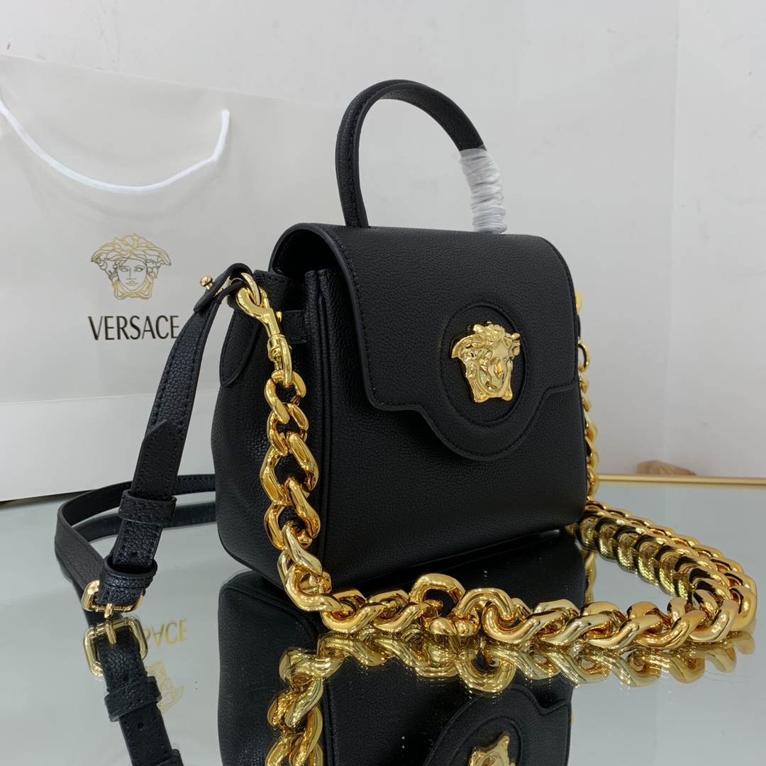 versace small la medusa handbag G01den metal black dbfi040 20 x 10 x 17 cm