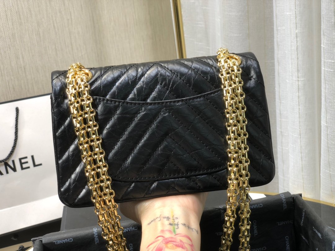 Ch**el mini 2.55 tasche black as0874 15,5 × 20 × 6 cm