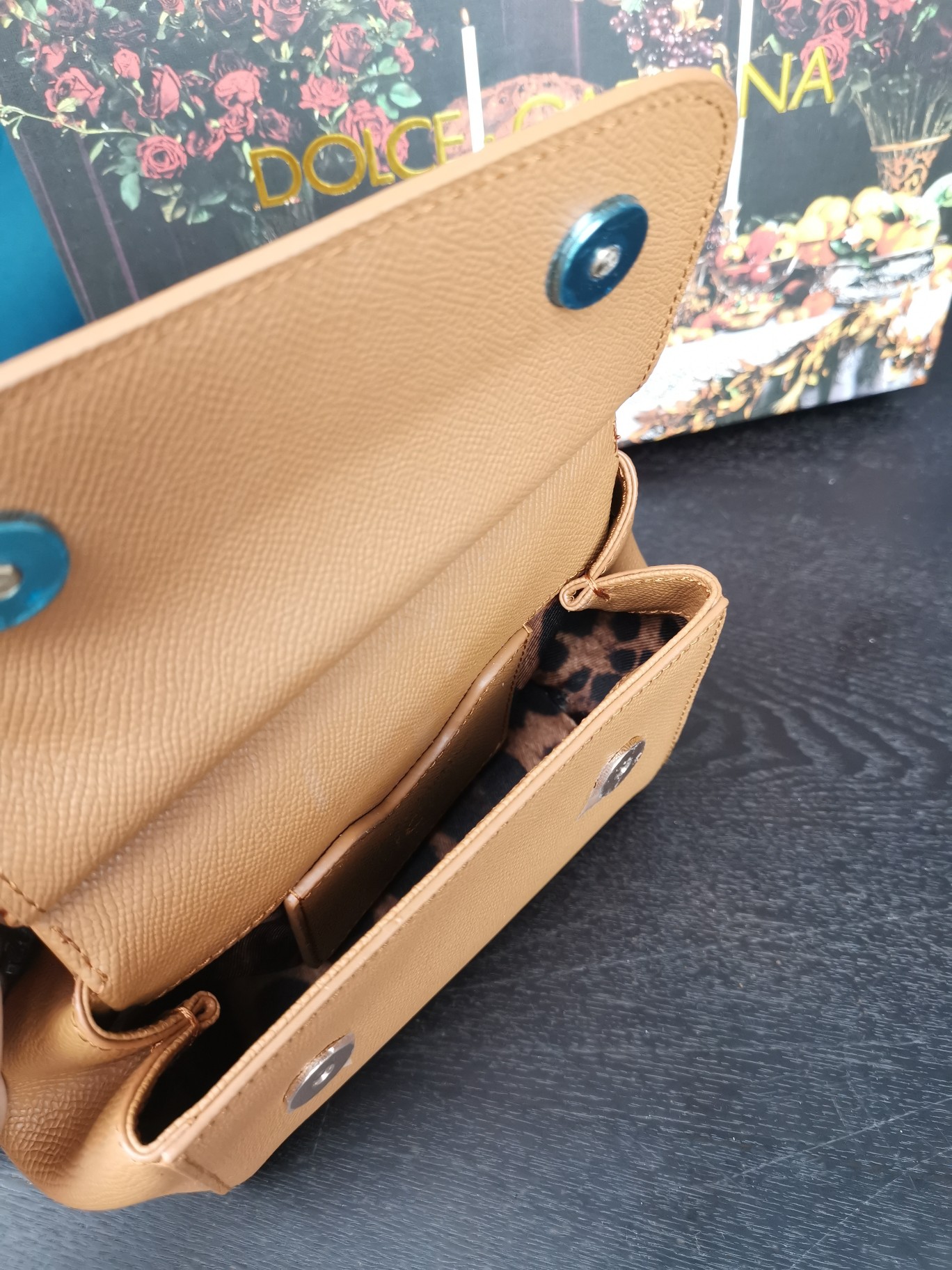 d01ce&Gab*a*a mini dauphine leather sicily bag brown bb4825a1001 16 x 10 x 5 cm