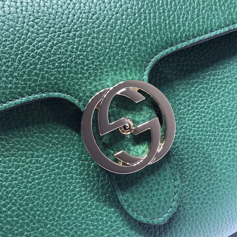 Gvc*1 large interlocking gg shoulder bag green 510306 32 x 20 x 12 cm