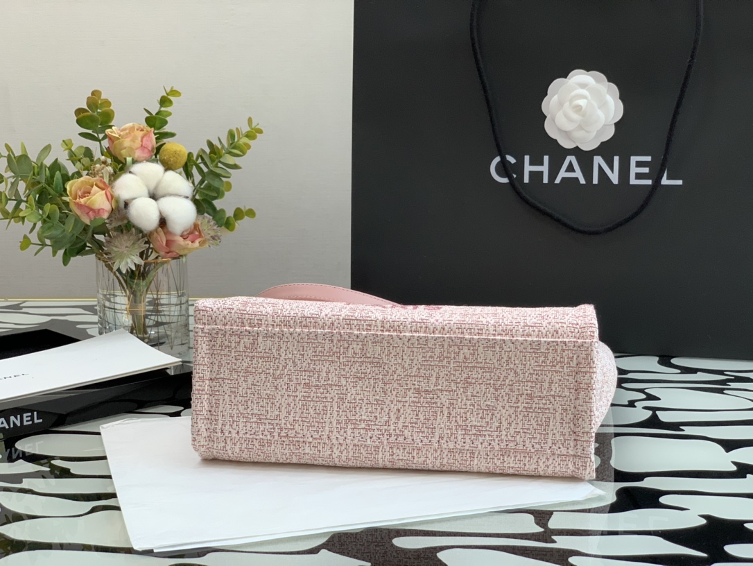 Ch**el deauville tote bag pink 28 cm