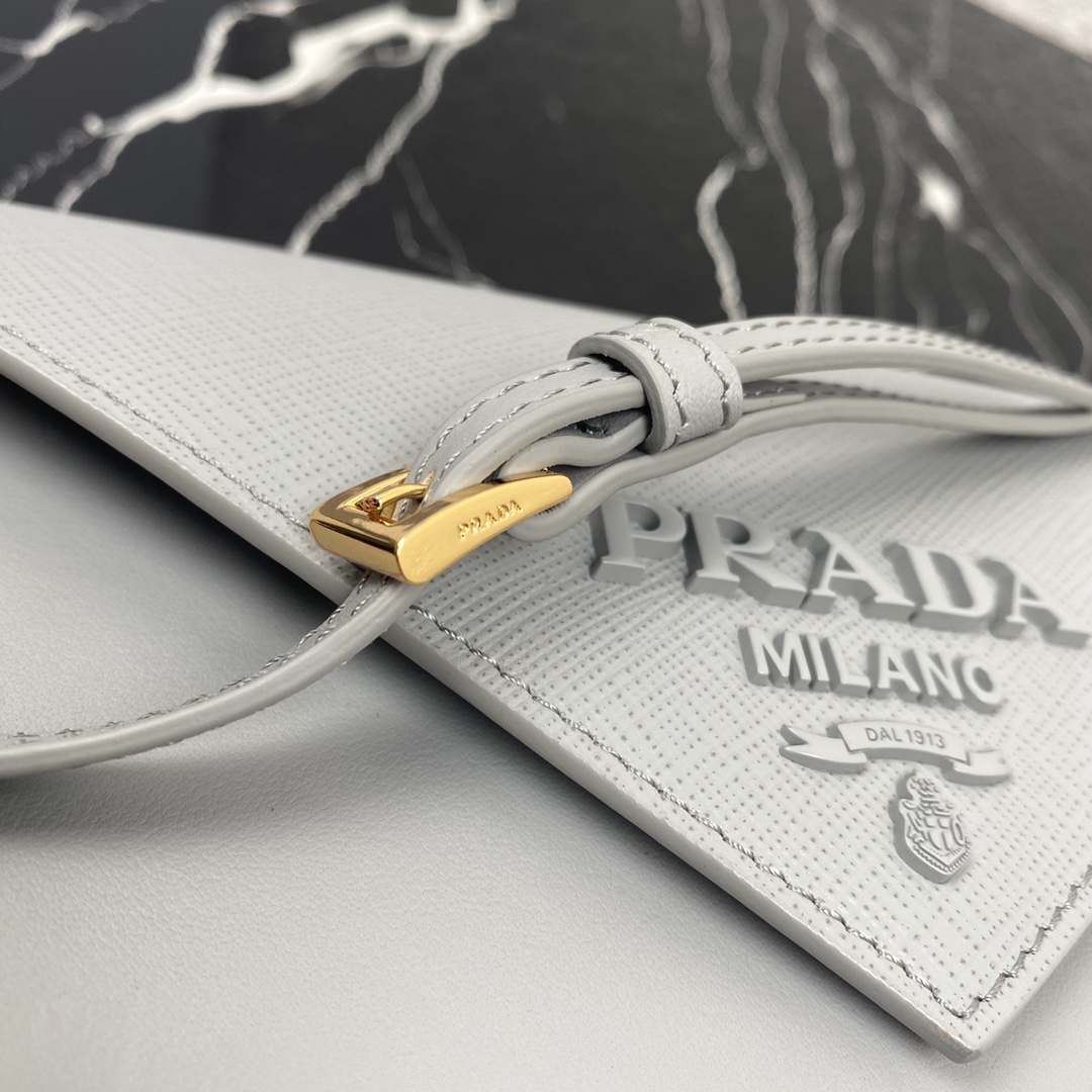 Pra*a mini saffiano leather bag state grey 1bp020 20 x 12 x 4 cm