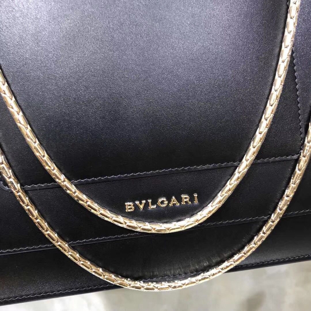 Bv1g*ai serpenti forever shoulder bag leather black 283170 28 x 19 x 8 cm