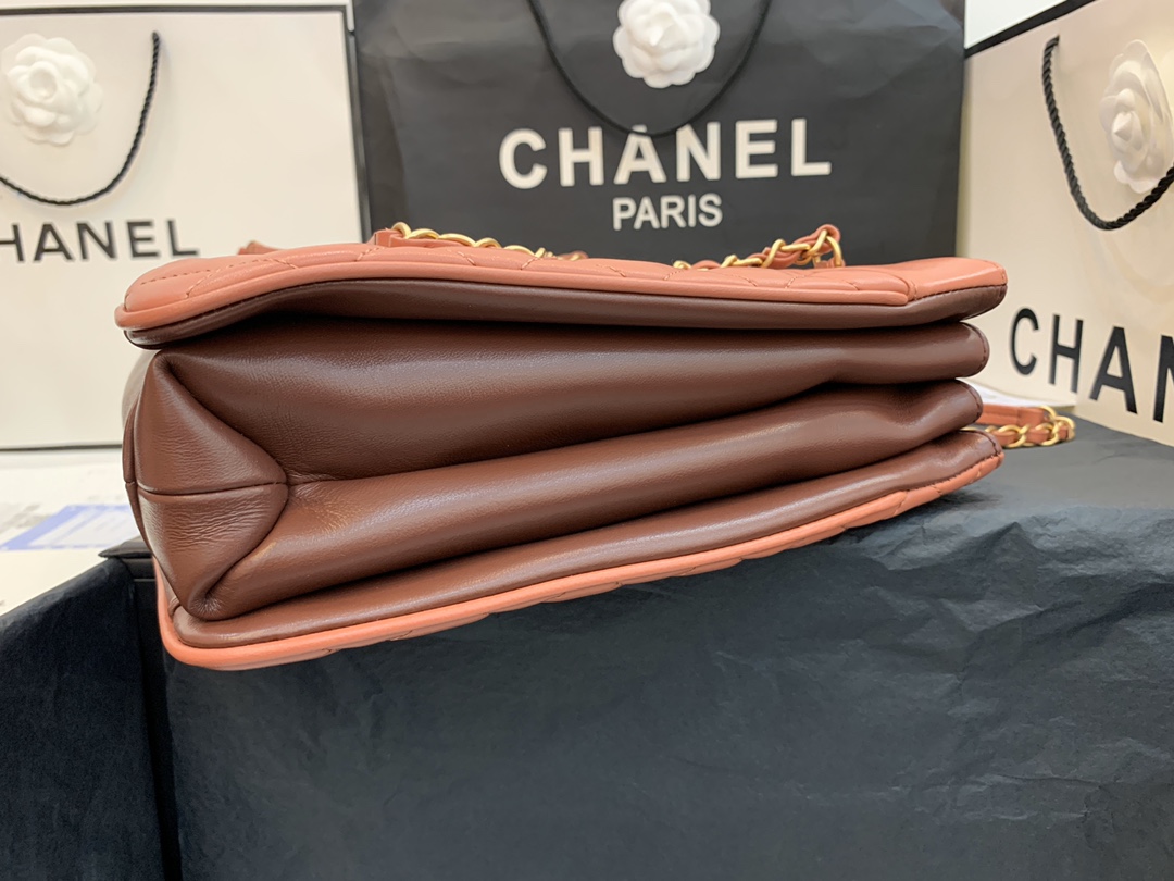 ch**el large coco vintage timeless tote bag leather bR1ck a57030 35 x 11 x 27 cm