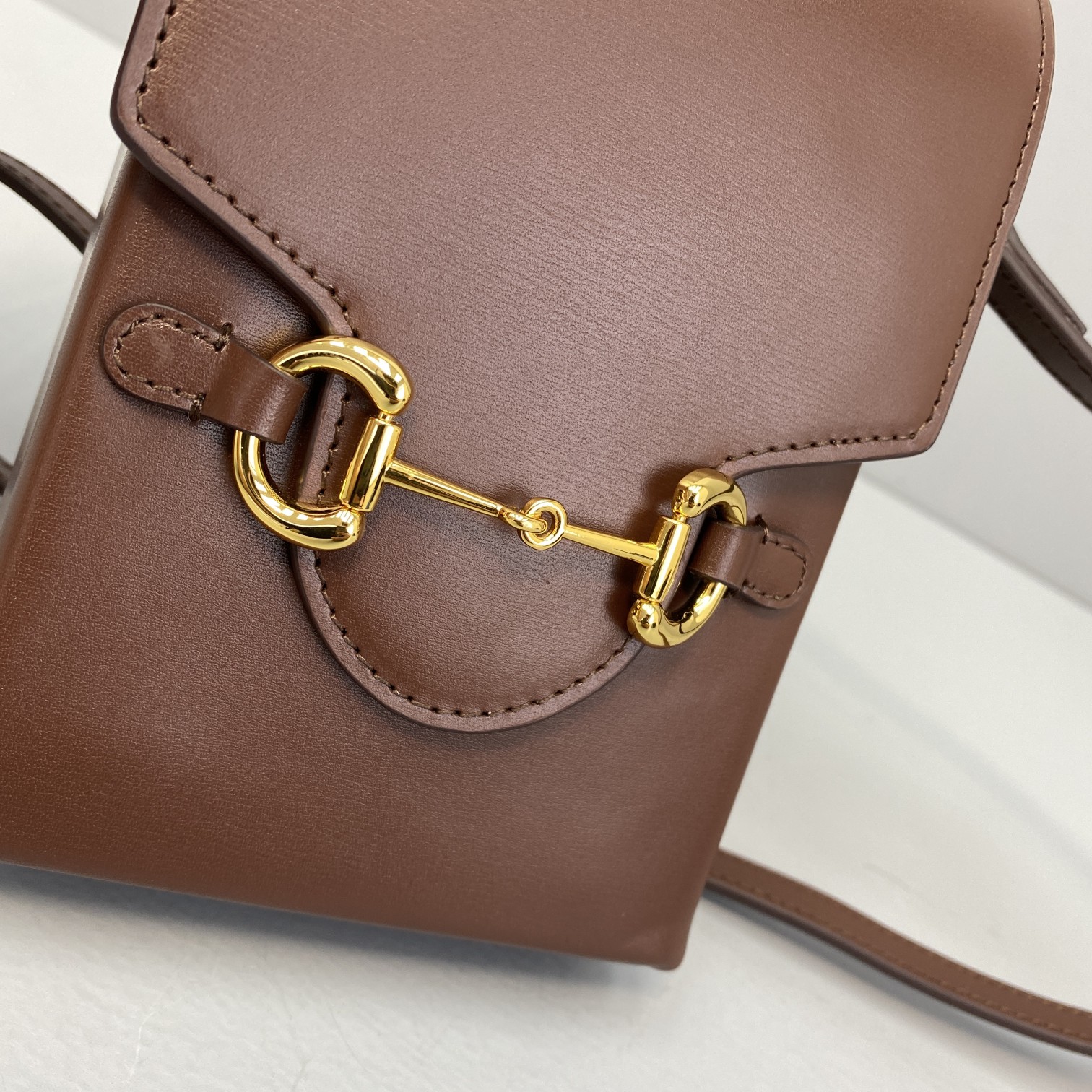 Gvc*1 mini horsebit 1955 bag leather brown 625615 11.5 x 17 x 4 cm