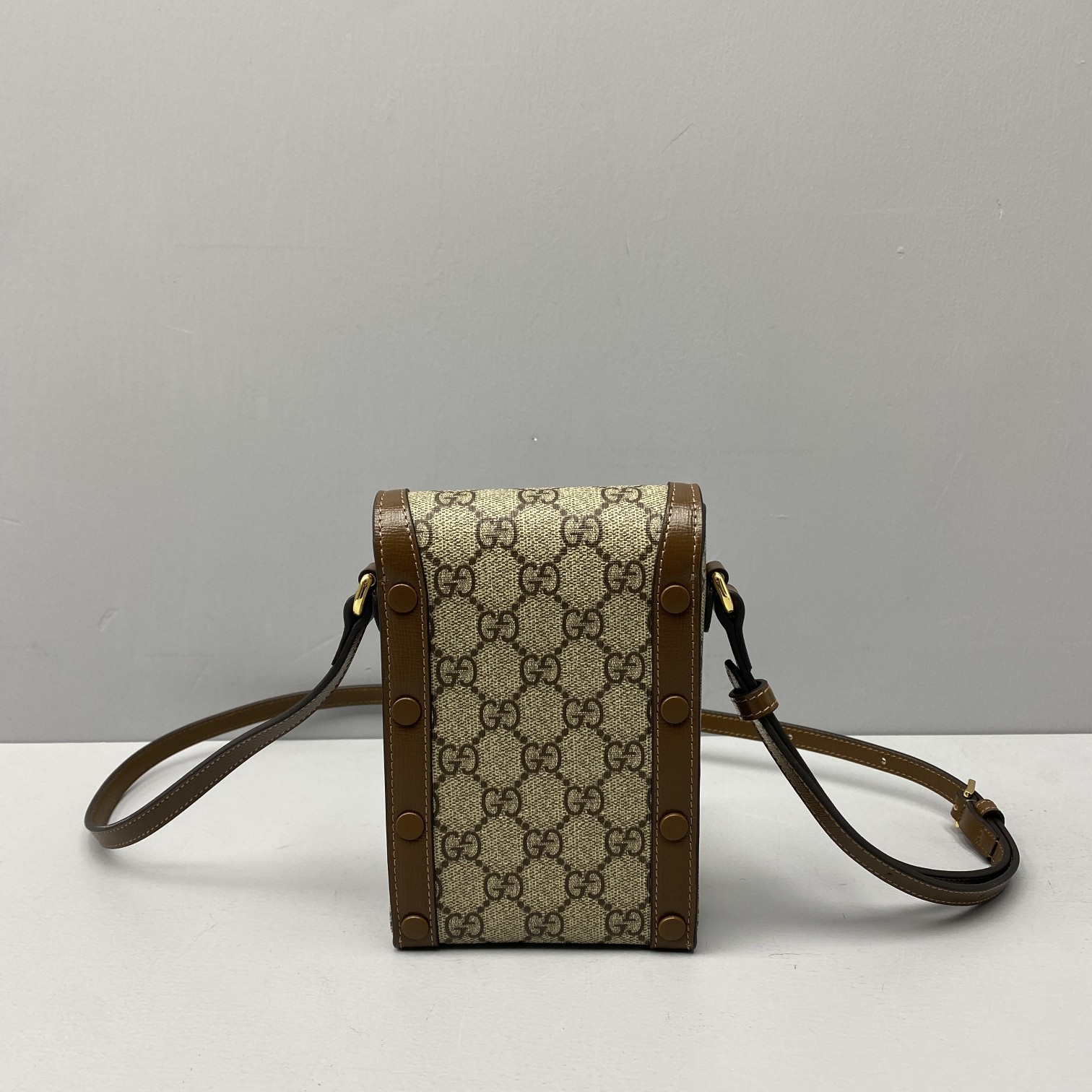 Gvc*1 mini horsebit 1955 bag ebony gg svp*me canvas beige 625615 11.5 x 17 x 4 cm