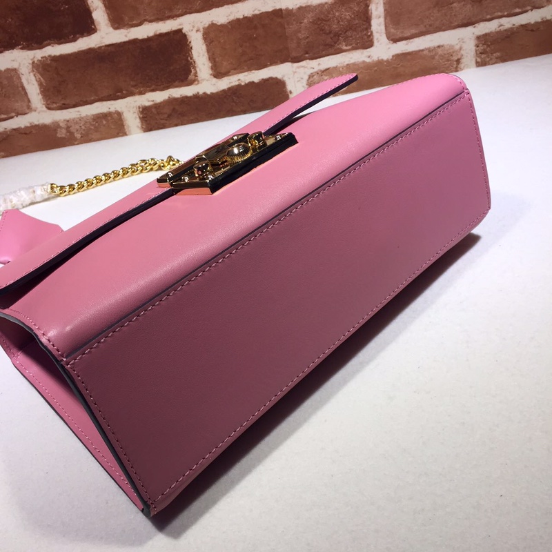 Gvc*1 medium padlock  shoulder bag leather pink 409486 30 x 19 x 10 cm