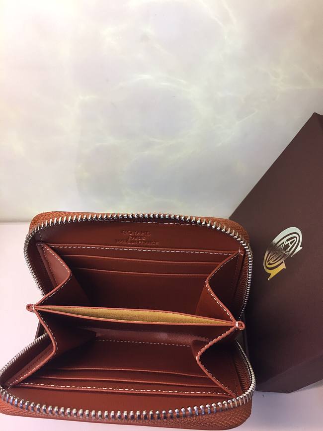 G09ard small chervon zipper wallet black and tan 11 x 10 cm