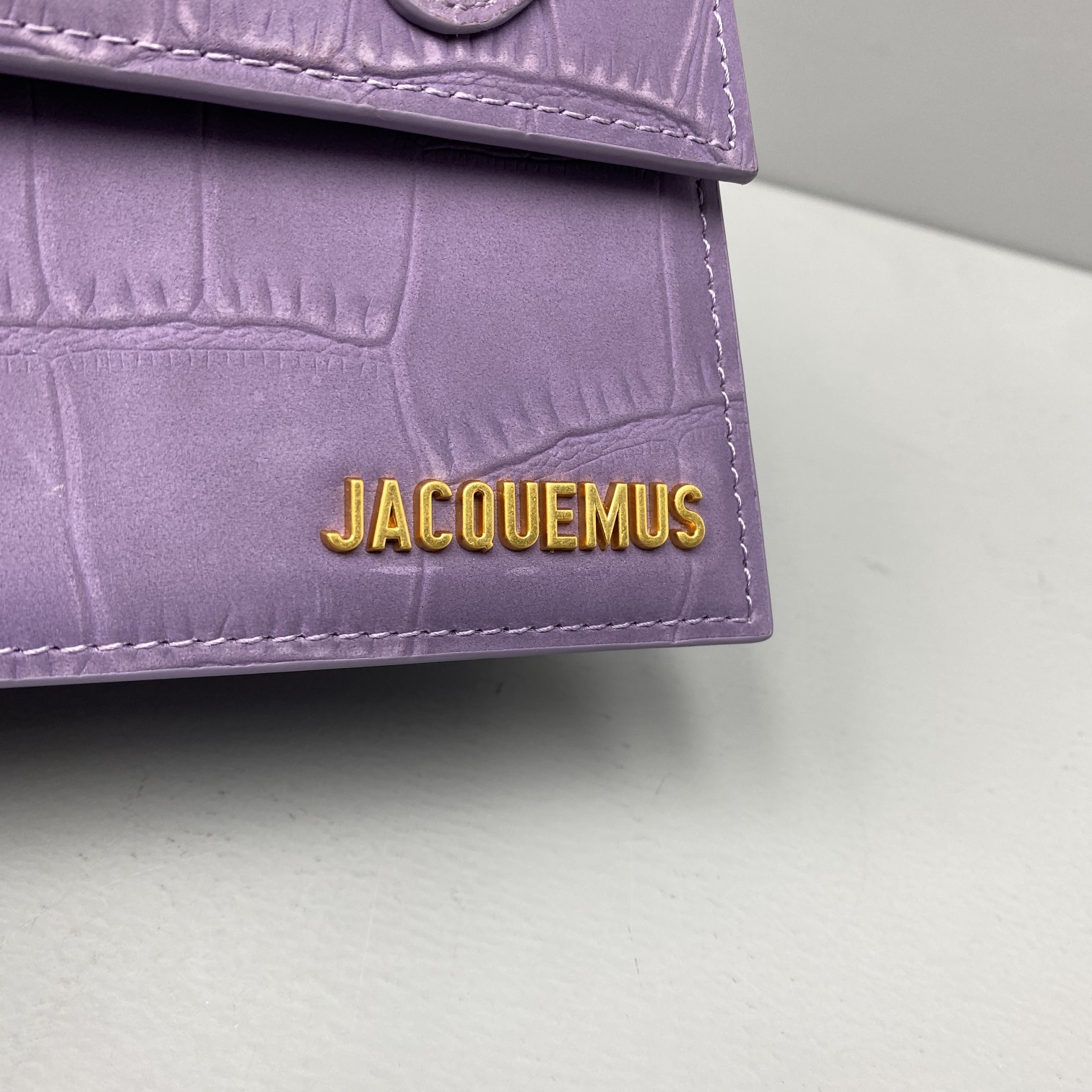Ja*qvemvs small le chiquito crocodile leather purple 213ba02 18 x 15.5 x 8 cm