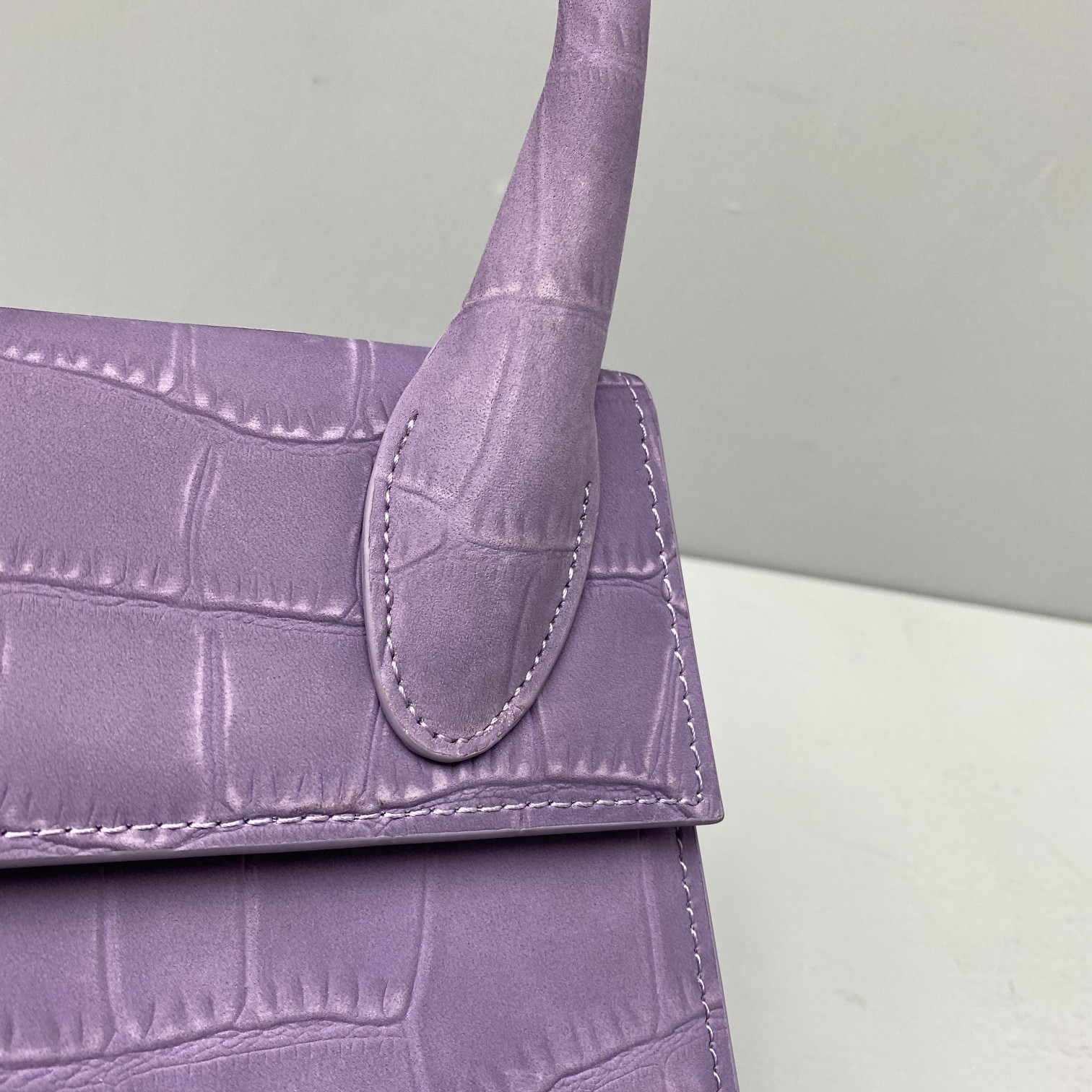 Ja*qvemvs small le chiquito crocodile leather purple 213ba02 18 x 15.5 x 8 cm