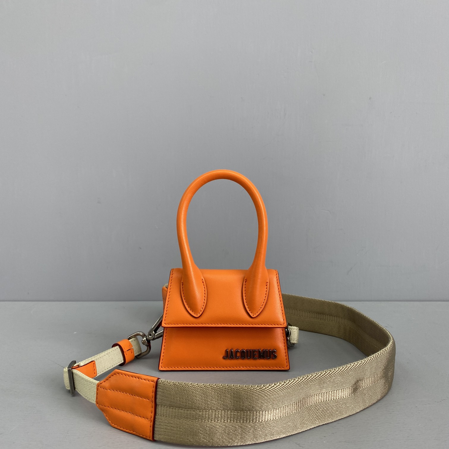 Ja*qvemvs le chiquito mini leather bag orange 213ba01 12 x 8 x 5 cm