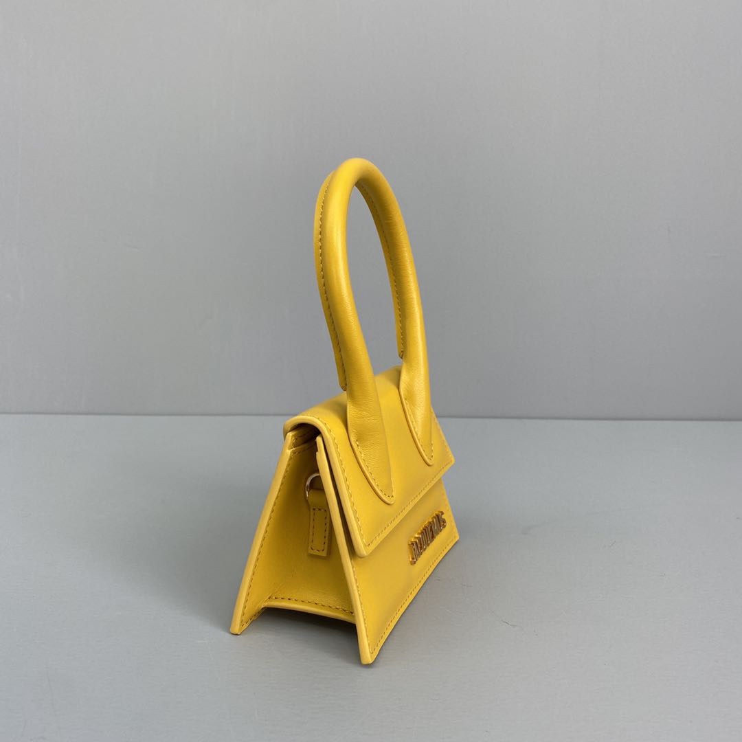 Ja*qvemvs le chiquito mini leather bag yellow 213ba01 12 x 8 x 5 cm