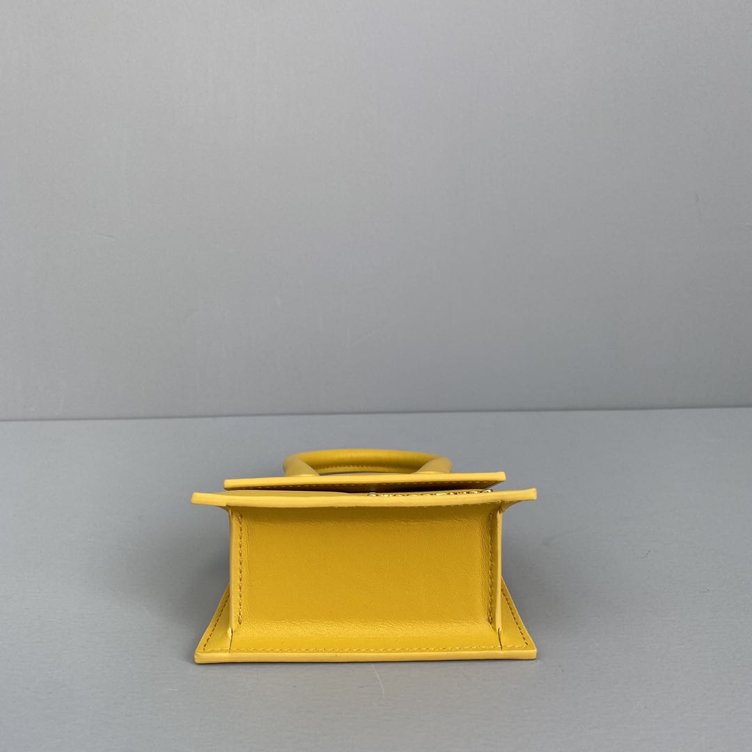 Ja*qvemvs le chiquito mini leather bag yellow 213ba01 12 x 8 x 5 cm