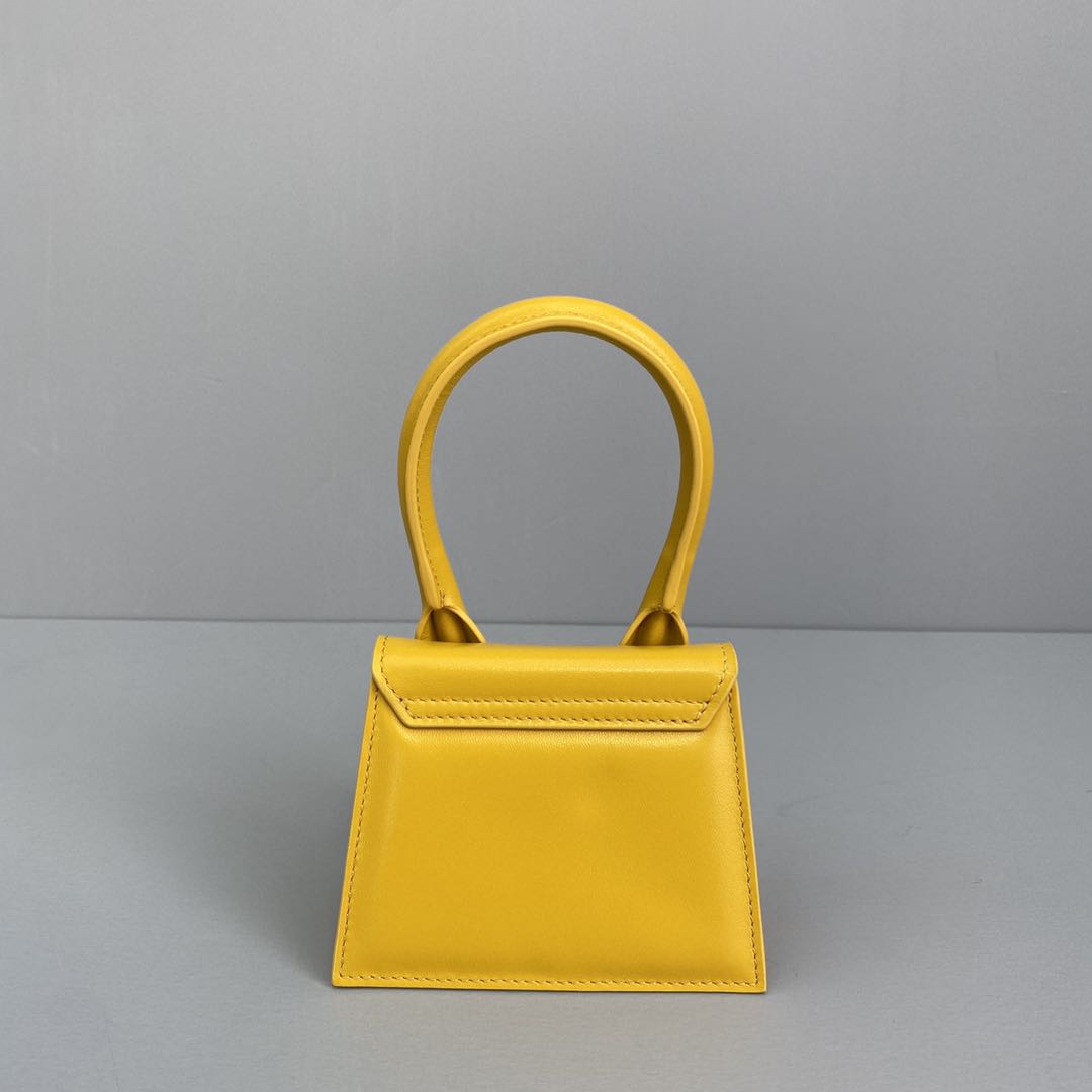 Ja*qvemvs le chiquito mini leather bag yellow 213ba01 12 x 8 x 5 cm