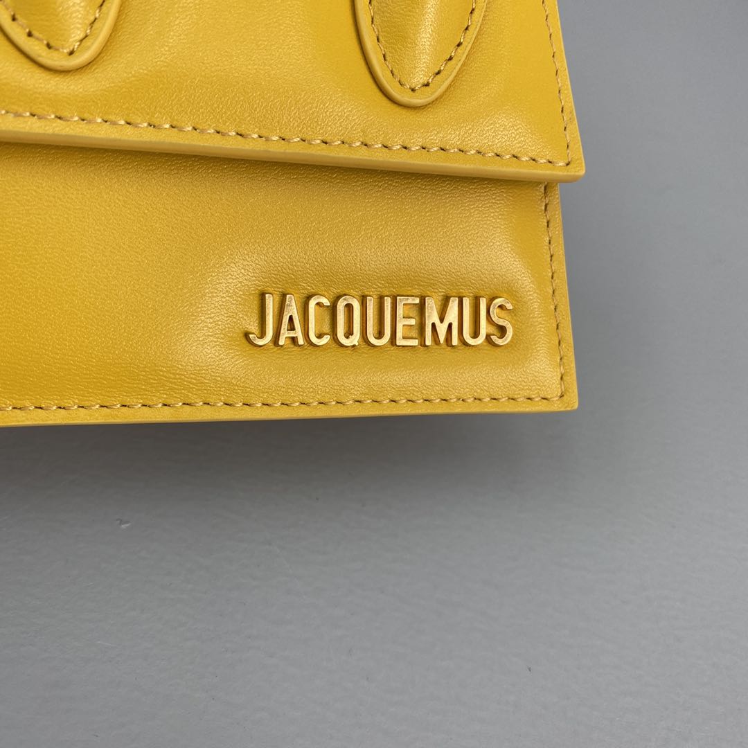 Ja*qvemvs le chiquito mini leather bag yellow 213ba01 12 x 8 x 5 cm