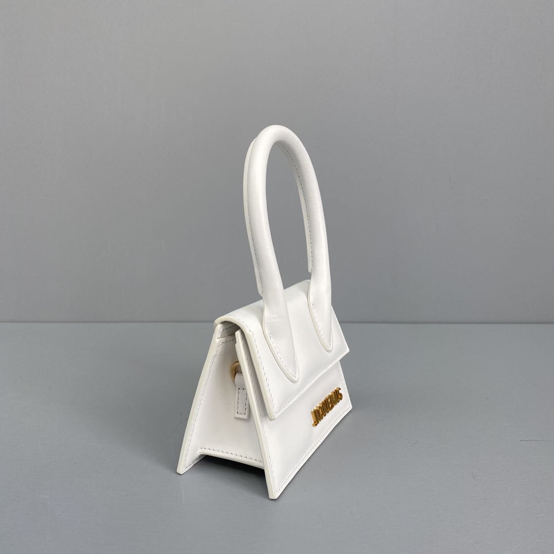 Ja*qvemvs le chiquito mini leather bag white 213ba01 12 x 8 x 5 cm