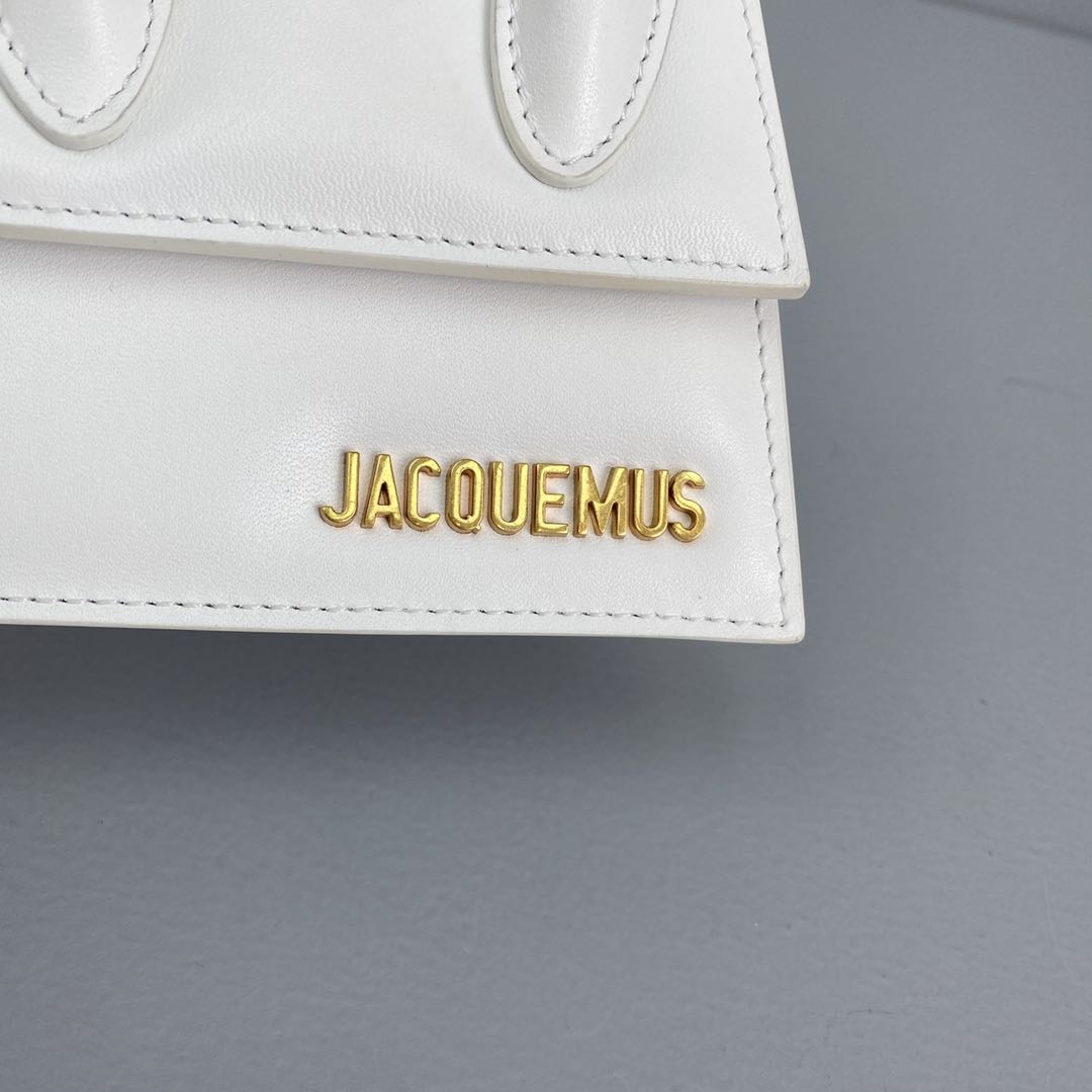 Ja*qvemvs le chiquito mini leather bag white 213ba01 12 x 8 x 5 cm