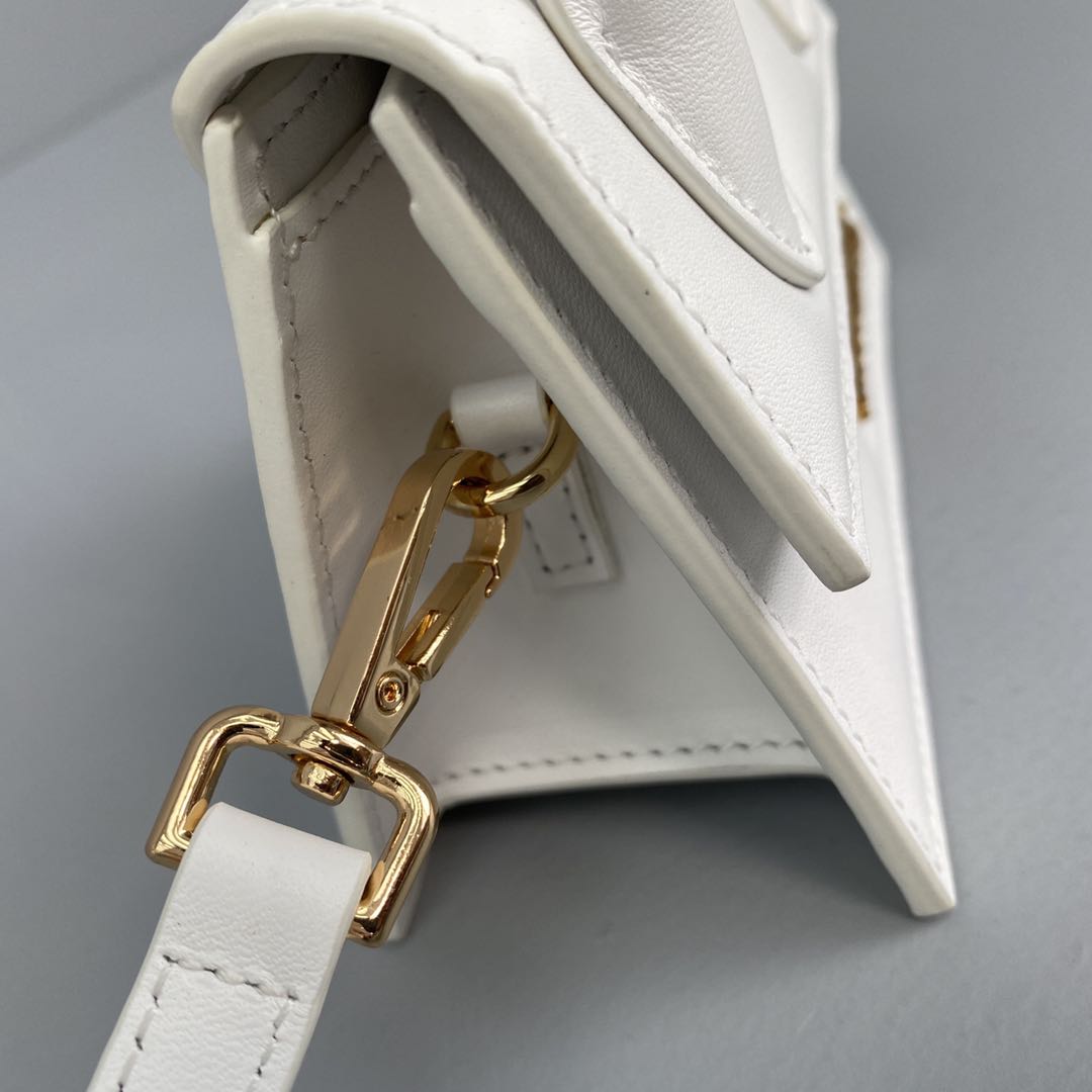 Ja*qvemvs le chiquito mini leather bag white 213ba01 12 x 8 x 5 cm