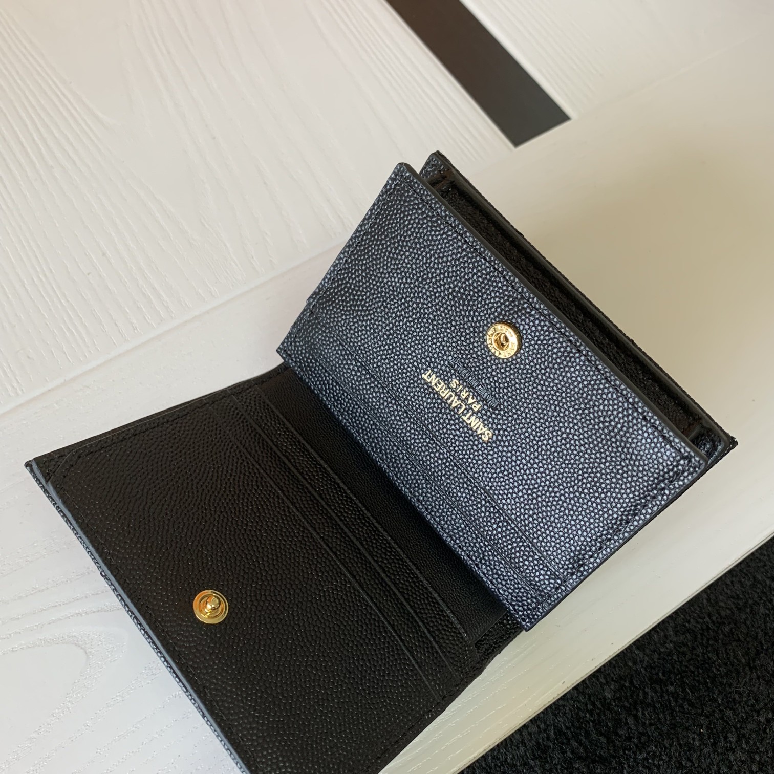 Y51 monogram card case in grain de poudre embossed leather black 530841 11 x 8.5 x 3 cm