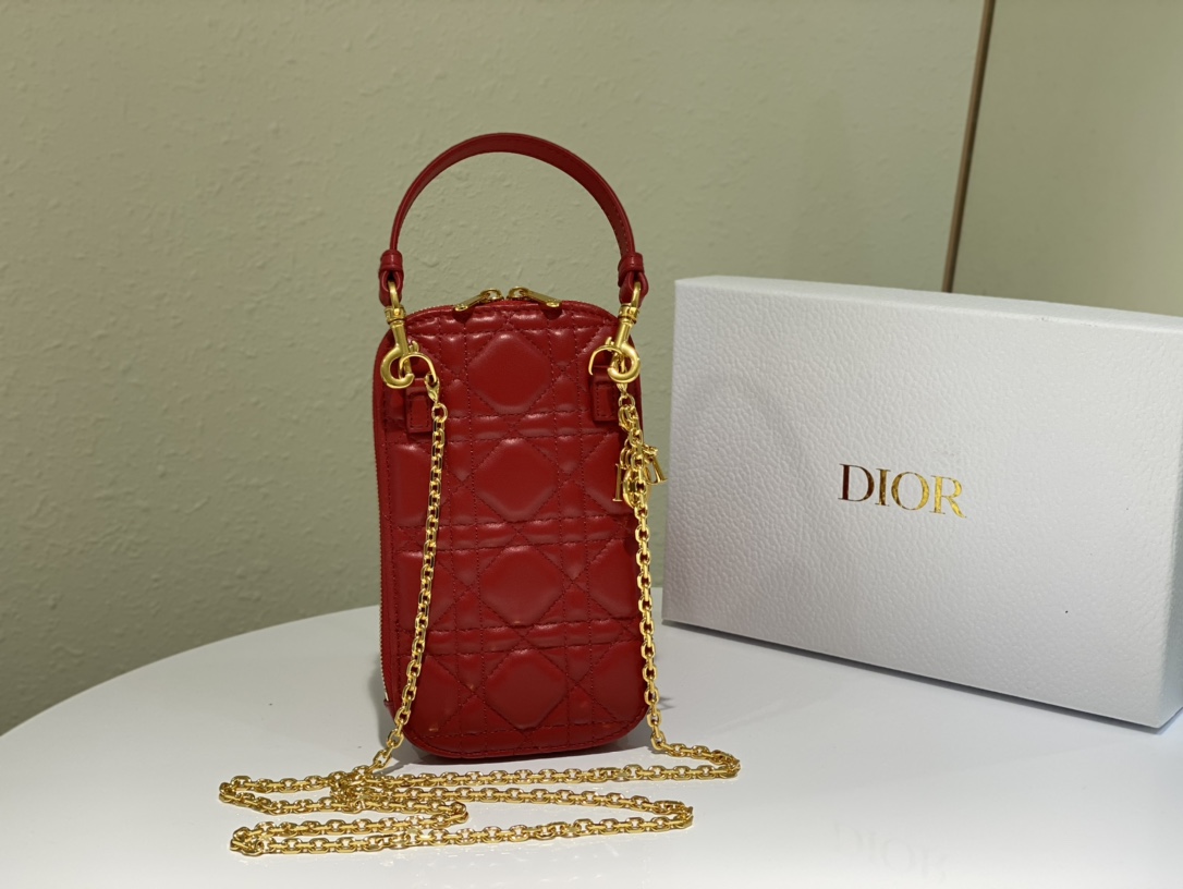 D10r lady D10r phone holder cannage lambskin red s0872 18 cm