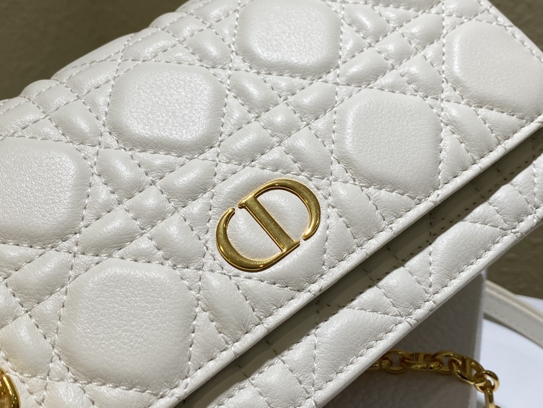 d10r caro belt pouch with chain S*pple cannage calfskin white s5091 20 x 11.5 x 3.5 cm