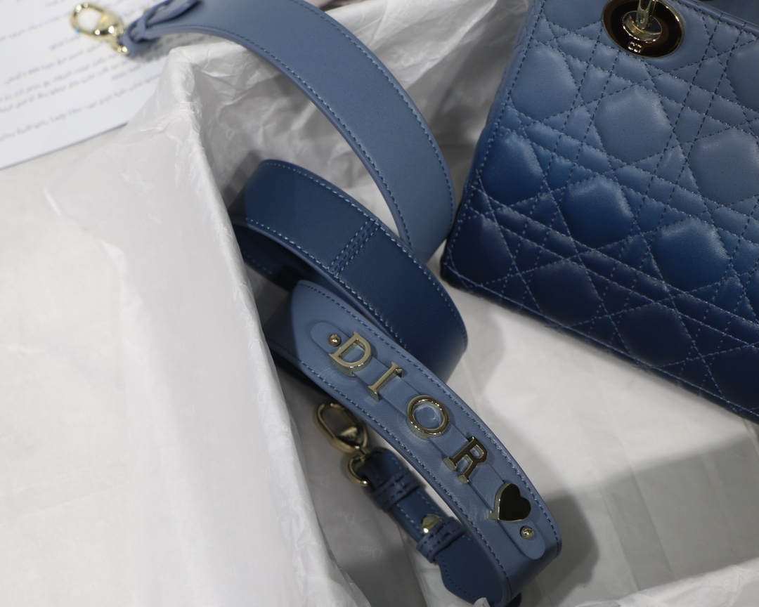 D10r lady D10r my abcD10r bag gradient cannage lambskin indigo blue m0538 20 × 16.5 × 8 cm
