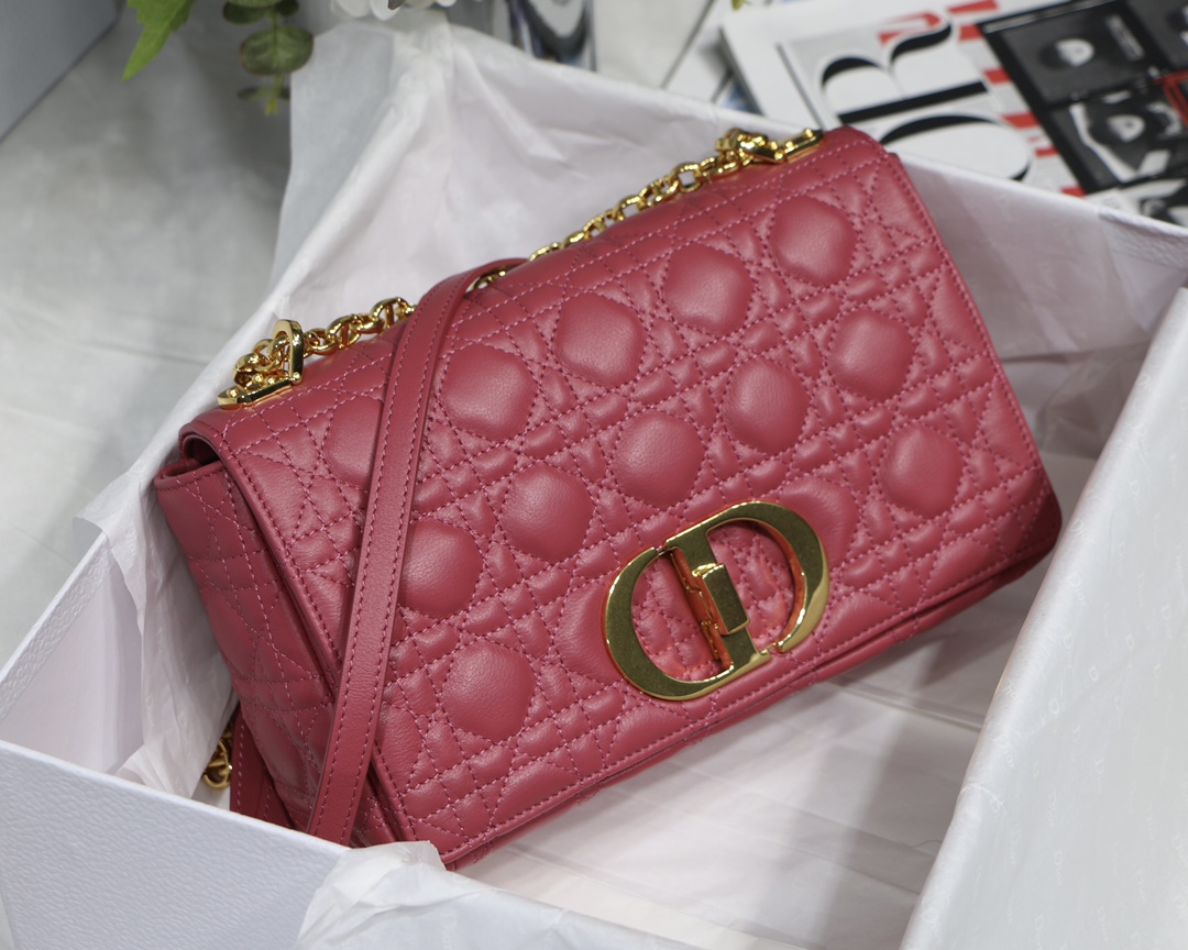 d10r medium caro bag S*pple cannage calfskin pink m9242 25.5 x 15.5 x 8 cm