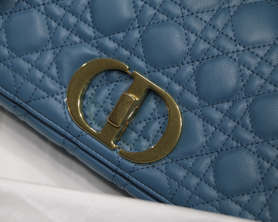d10r medium caro bag S*pple cannage calfskin steel blue m9242 25.5 x 15.5 x 8 cm