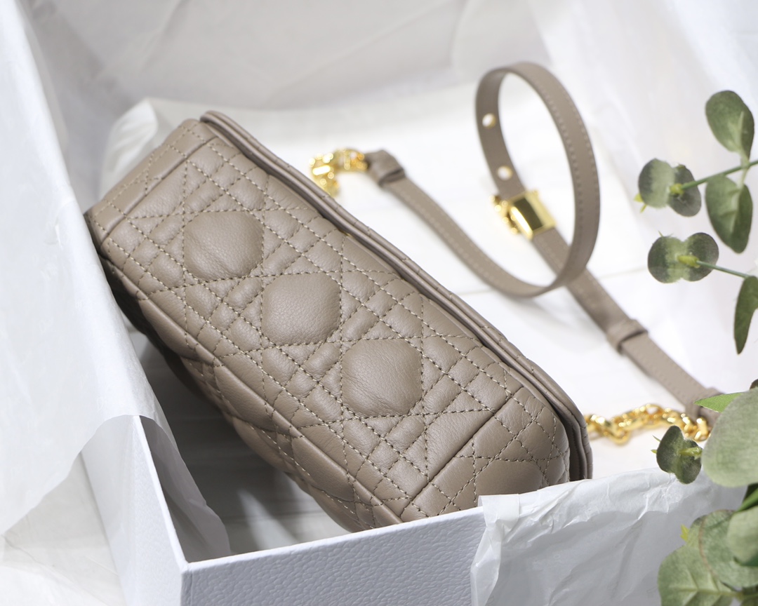 d10r small caro bag S*pple cannage calfskin taupe m9241 20 x 12 x 7 cm