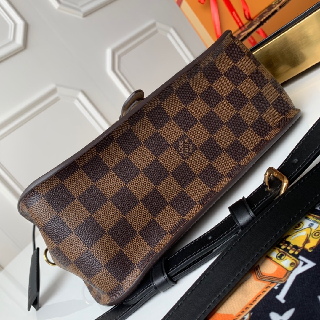 l0vis Vvtt0n beaumarchais 2way crossbody bag damier ebene canvas black/beige n40148 25 x 18.5 x 9.5 cm
