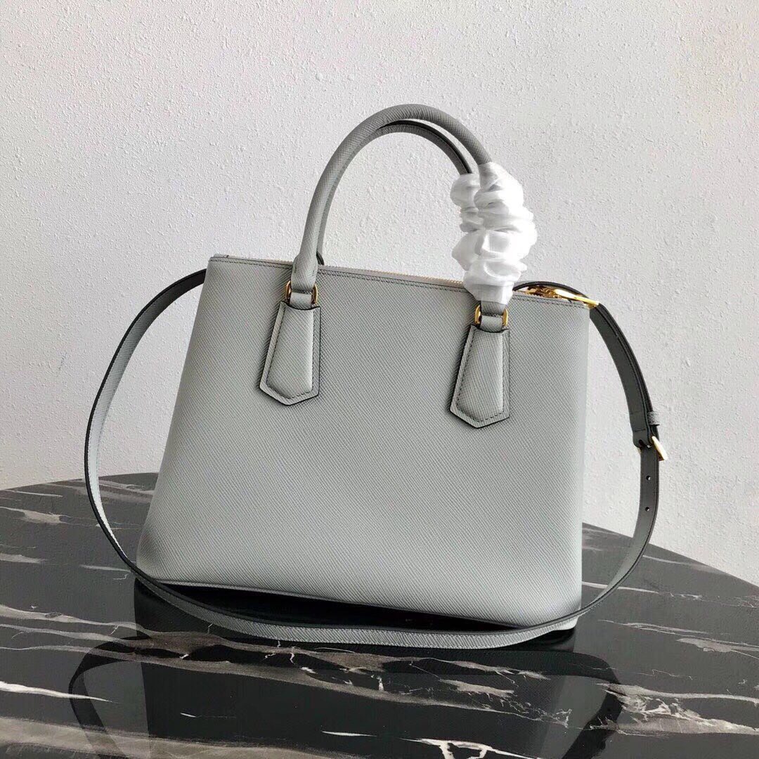 Pra*a medium galleria saffiano gray 1ba232 31 × 22.5 × 13.5 cm