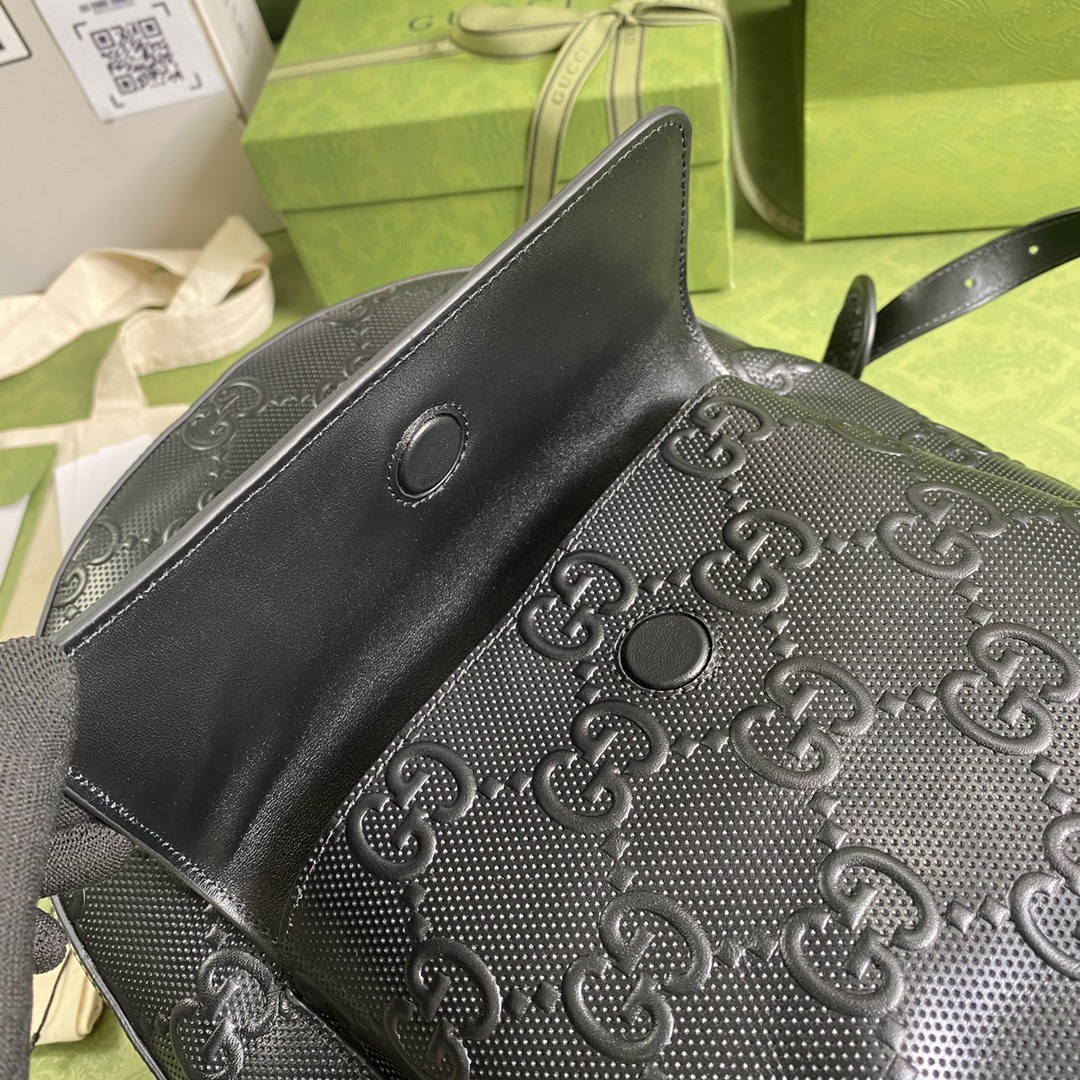Gvc*1 gg embossed backpack black ‎658579 27 × 37 × 13 cm