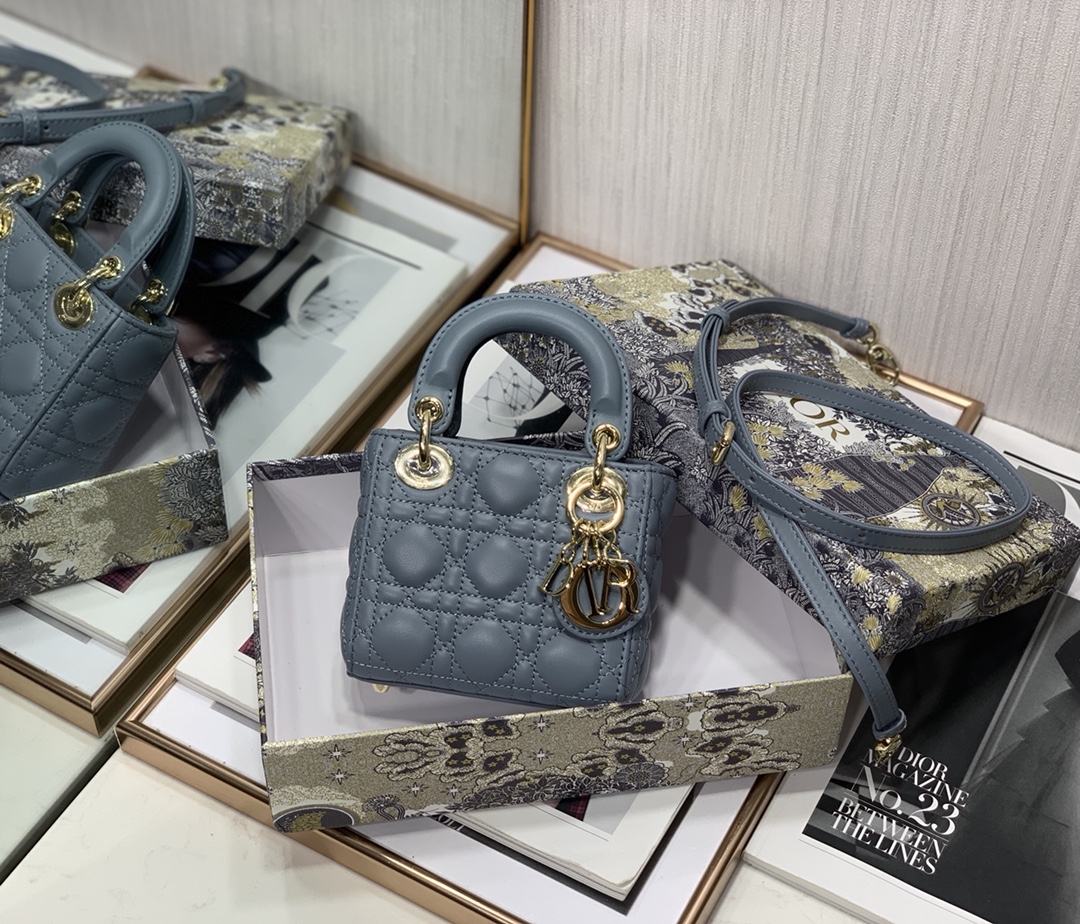 D10r micro lady D10r bag lambskin cloud blue s0856 12cm