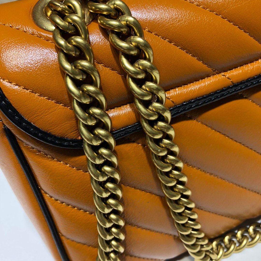 Gvc*1 gg marmont small shoulder bag brown/black ‎443497 26 x 15 x 7 cm