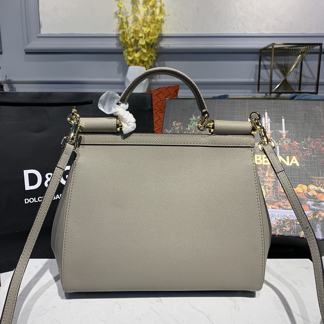 d01ce & Gab*a*a medium dauphine leather sicily bag taupe bb6002 25 x 12 x 22 cm